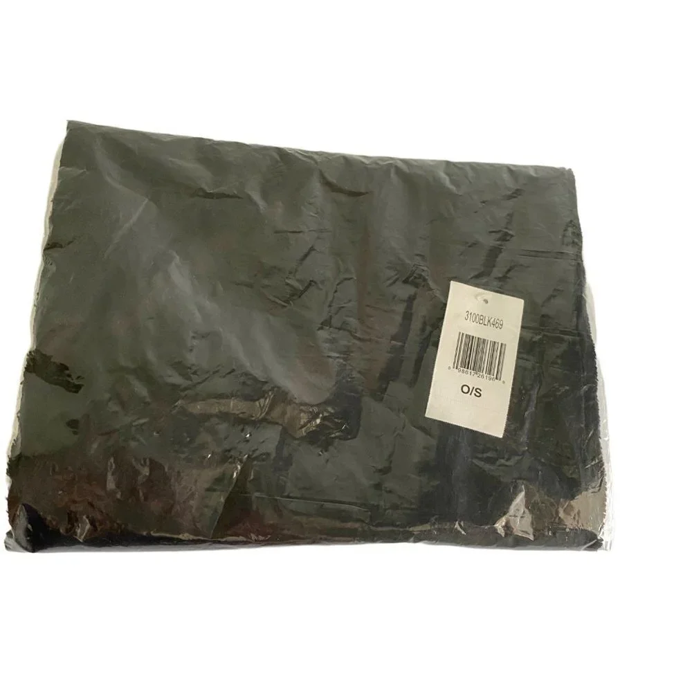 John Ashford Mens Acrylic Fringe Black Scarf New